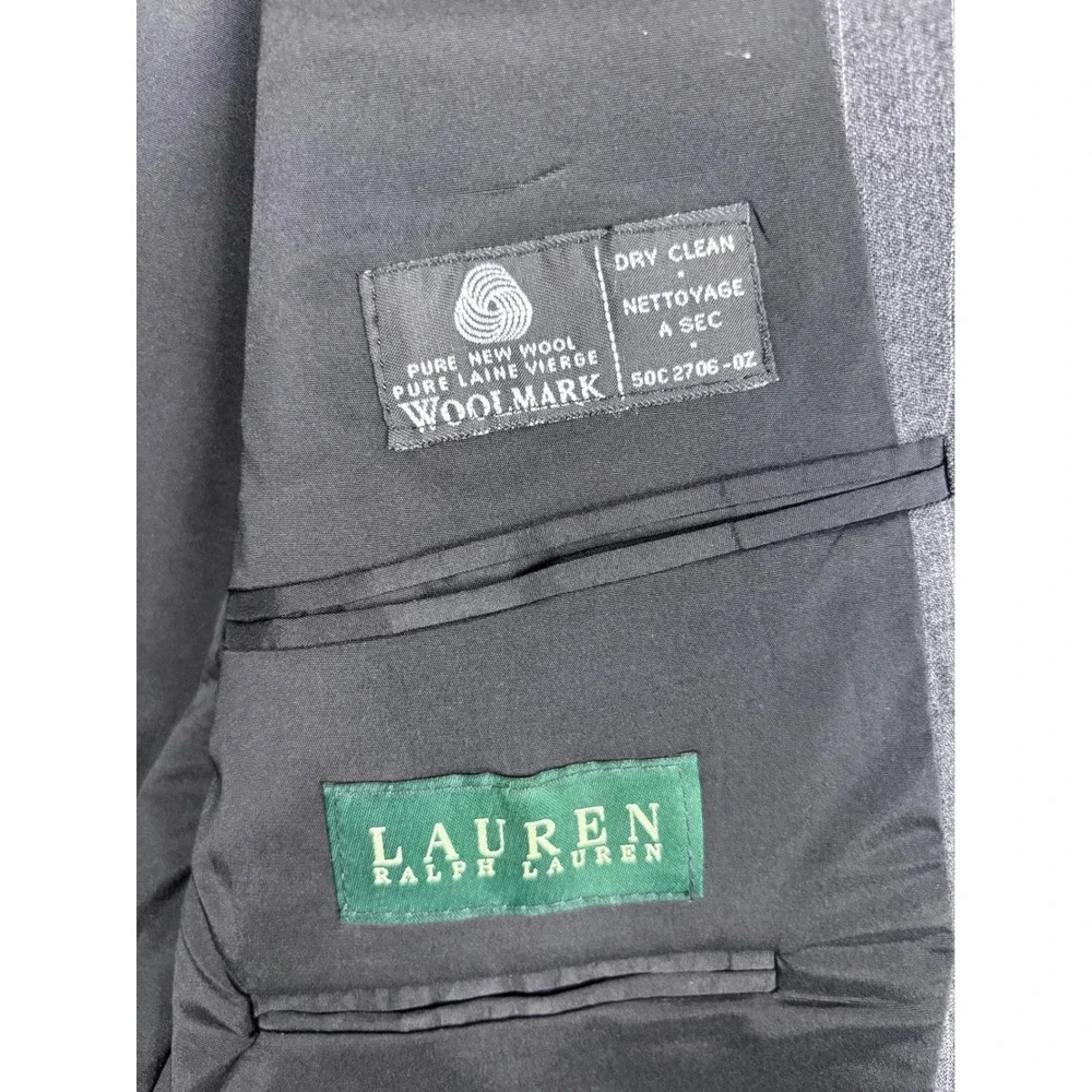 Lauren Ralph Lauren Mens 42L Pinstripe Wool Blazer Gray 2 Button Sport Coat